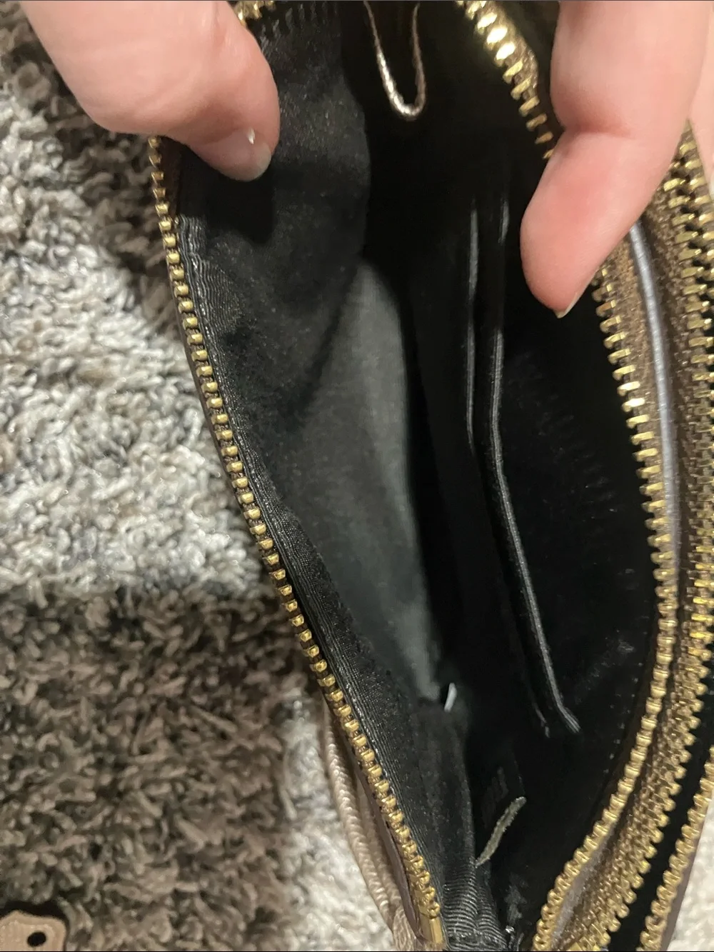 Coach Brown Khaki Signature Canvas Wristlet